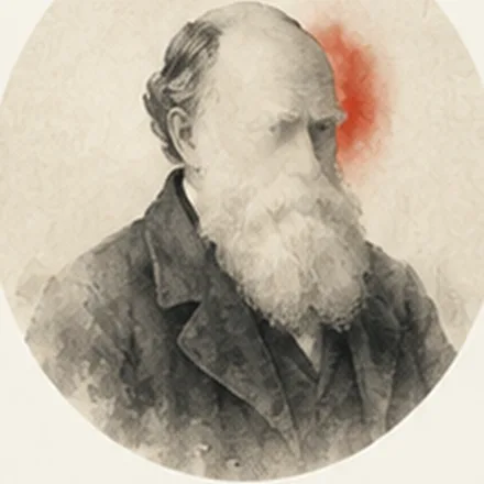 Watercolour portrait of Charles Darwin